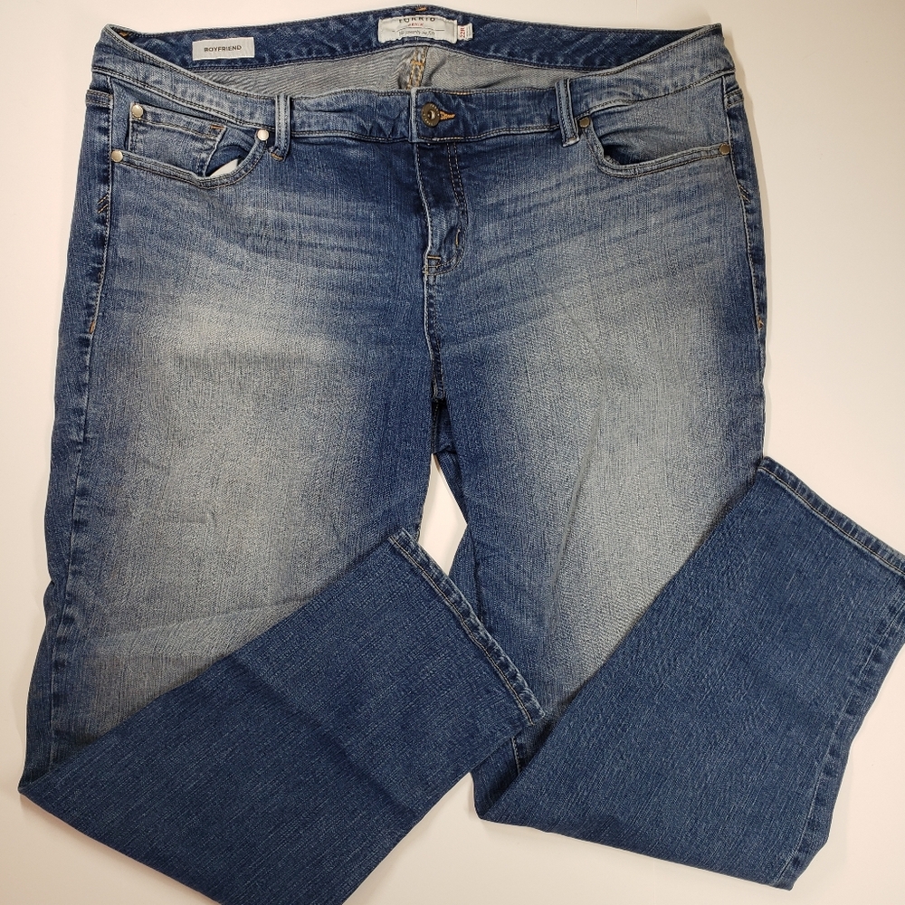 Torrid Boyfriend Blue Denim Jeans Size 22R